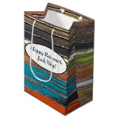 素朴な絵を描木の退職 ミディアムペーパーバッグ (正面アングル)