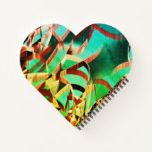 素朴な緑とアクアマリンの上に茶色の縞 ノートブック (裏面)