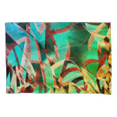 素朴な緑とアクアマリンの上に茶色の縞 枕カバー (正面左)