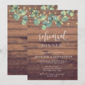 素朴な緑とライトのリハーサルディナー招待状 招待状 (正面/裏面)