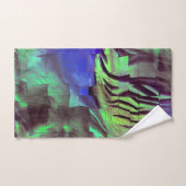 素朴な緑と青の抽象芸術モザイクスケッチ バスタオルセット (ハンドタオル)