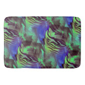 素朴な緑と青の抽象芸術モザイクスケッチ バスマット (正面)