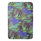 素朴な緑と青の抽象芸術モザイクスケッチ バスマット (正面縦)