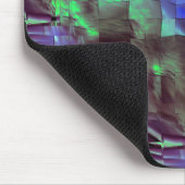 素朴な緑と青の抽象芸術モザイクスケッチ マウスパッド (コーナー)