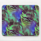 素朴な緑と青の抽象芸術モザイクスケッチ マウスパッド (正面)