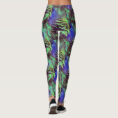 素朴な緑と青の抽象芸術モザイクスケッチ レギンス (裏面)