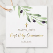 素朴な緑のオリーブの枝ファースト・コミューン フェイバータグ (正面)