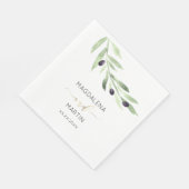 素朴な緑のオリーブ結婚ブランチ スタンダードランチョンナプキン (角)