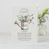 素朴な緑のサプライズ 80歳の誕生日パーティー 招待状 (スタンド正面)