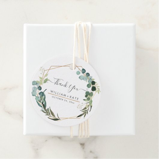 素朴な緑のユーカリ お礼 フェイバータグ (インサイチュ)