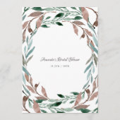 素朴な緑の冬のブライダルシャワーアドバイス アドバイスカード (裏面)