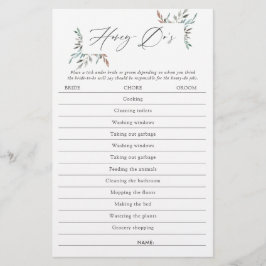 素朴な緑の冬のブライダルシャワー ハニードゥゲーム