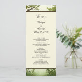 素朴な緑の木のフレーム結婚式プログラム プログラム (スタンド正面)