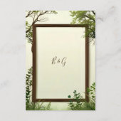 素朴な緑の木の枠結婚の エンクロージャーカード (裏面)