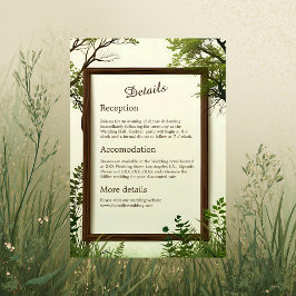 素朴な緑の木の枠結婚の エンクロージャーカード