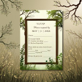 素朴な緑の木枠 出欠カード