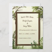 素朴な緑の木結婚の枠の日付の安全 (正面)