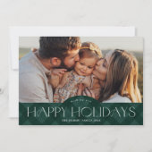 素朴な緑の格子模様2枚の写真で楽しい シーズンカード (正面)