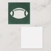 素朴な緑の紙スタイルの背景のフットボール ノートカード (正面/裏面)