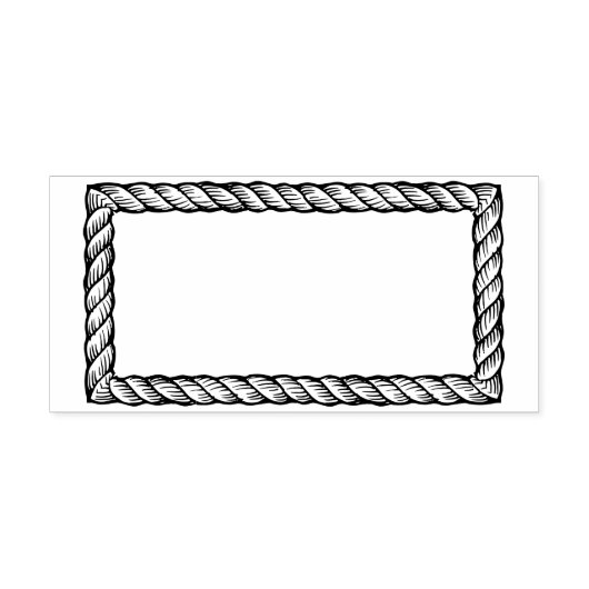 素朴な縄のシンプルな長方形1x2フレーム ラバースタンプ (インプリント)