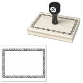 素朴な縄のシンプルな長方形2x3フレーム ラバースタンプ (押印)