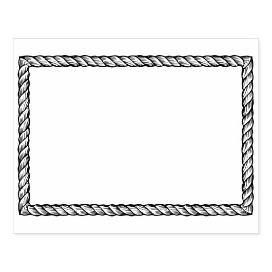 素朴な縄のシンプルな長方形2x3フレーム ラバースタンプ (インプリント)