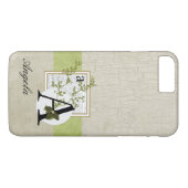 素朴な罅割れたペンキの倍のモノグラム Case-Mate iPhoneケース (裏面(横))