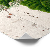 素朴な背景の青いあじさい ポスター (角)