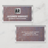 素朴な背景 |メタリック縁ど 名刺 (正面/裏面)