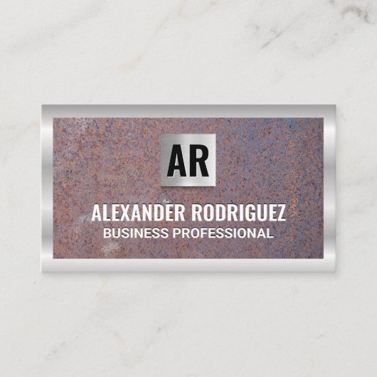 素朴な背景 |メタリック縁ど 名刺 (正面)