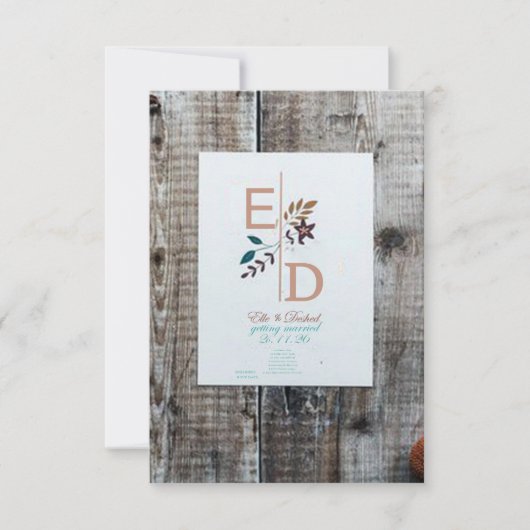 素朴な背景 灰色 シンプル 招待状 (正面)