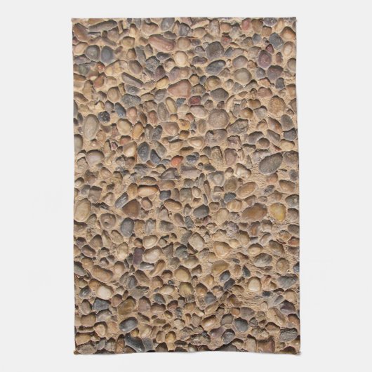 素朴な自然の小石は写真に投石します キッチンタオル (縦)