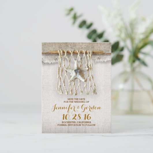 素朴な航海のビーチ日付はがきを保存 案内ポストカード (スタンド正面)