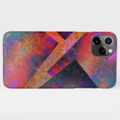 素朴な色の画像の層が不均一に配置 iPhoneケース (裏面横)