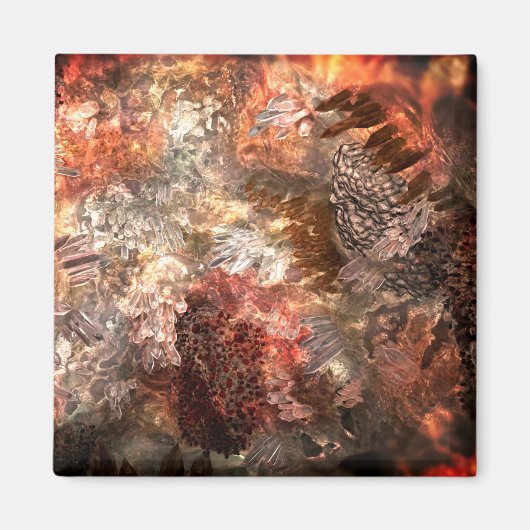 素朴な色合いのクリスタル層 マグネット (正面)