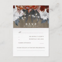 素朴な花のひもはRSVPカードを結婚することをつけます