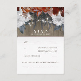 素朴な花のひもはRSVPカードを結婚することをつけます 出欠カード