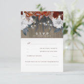 素朴な花のひもはRSVPカードを結婚することをつけます 出欠カード (スタンド正面)