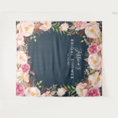 素朴な花のウェディングシャワーの背景 タペストリー (正面(横))