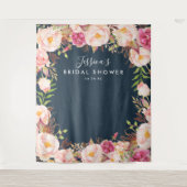 素朴な花のウェディングシャワーの背景 タペストリー (正面)