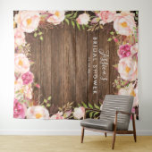 素朴な花のウェディングシャワーの背景 タペストリー (インサイチュ(横))