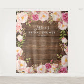 素朴な花のウェディングシャワーの背景 タペストリー (正面)