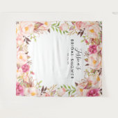 素朴な花のウェディングシャワー背景 タペストリー (正面(横))