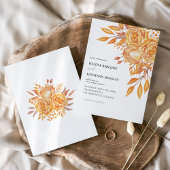 素朴な花のエレガントなテラコッタの秋のウェディング 招待状
