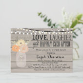 素朴な花のオレンジブライダルシャワーの招待状 招待状 (スタンド正面)