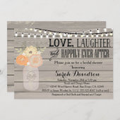 素朴な花のオレンジブライダルシャワーの招待状 招待状 (正面/裏面)