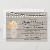 素朴な花のオレンジ黄色のブライダルシャワーの招待 招待状 (正面)