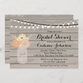 素朴な花のオレンジ黄色のブライダルシャワーの招待 招待状 (正面/裏面)