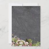 素朴な花のグレーチョークボード秋の結婚前お披露目パーティー 招待状 (裏面)