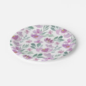 素朴な花のサマーパターン ペーパープレート (アングル)